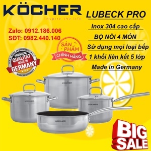 Bộ nồi 4 món Kocher Lubeck pro