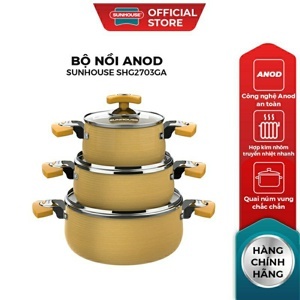 Bộ nồi Anod Sunhouse SHG2703GA