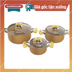 Bộ nồi anod Sunhouse SHG7734M - 3 nồi