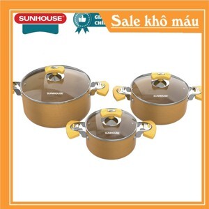 Bộ nồi anod Sunhouse SHG7734M - 3 nồi