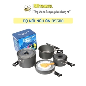 Bộ nồi cắm trại dã ngoại 4-5 người DS500