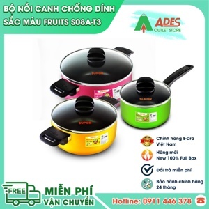 Bộ nồi canh chống dính Supor S08AT3 (S08A-T3) - bộ 3 nồi