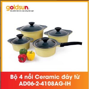 Bộ nồi Ceramic đáy từ Goldsun AD06-2-4108AG-IH