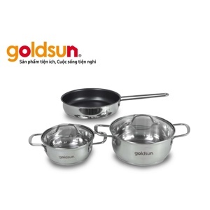 Bộ nồi chảo inox 3 đáy Goldsun GPS1790