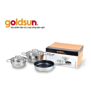 Bộ nồi chảo inox 3 đáy Goldsun GPS1790