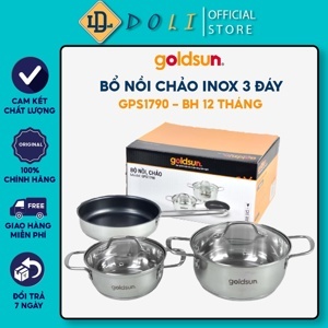 Bộ nồi chảo inox 3 đáy Goldsun GPS1790