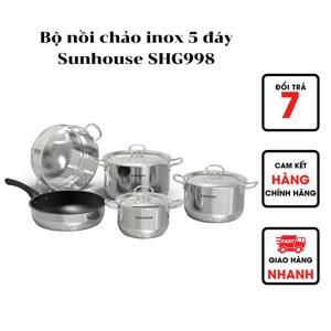 Bộ nồi chảo inox 5 đáy Sunhouse SHG998