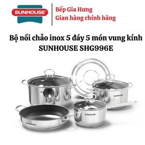 Bộ nồi chảo inox 5 món easy cook Sunhouse SHG996E