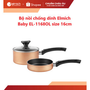 Bộ nồi chảo nhôm đáy từ chống dính Baby Elmich EL1168OL size 16cm