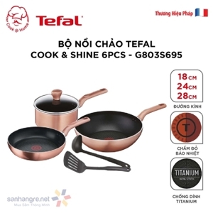 Bộ nồi chảo Tefal Cook&Shine 6pcs G803S695