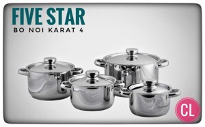 Bộ nồi FiveStar Oval 5 chiếc