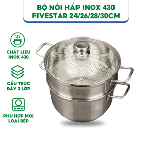 Bộ nồi hấp Fivestar 24-VK - 3 đáy, 24cm