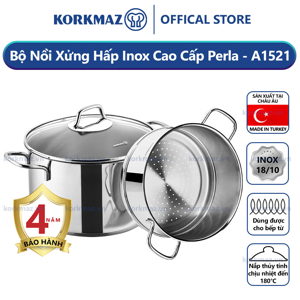 Bộ nồi hấp Korkmaz Perla A1521