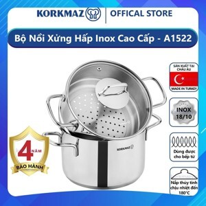 Bộ nồi hấp Korkmaz Perla A1522