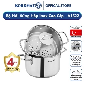 Bộ nồi hấp Korkmaz Perla A1522