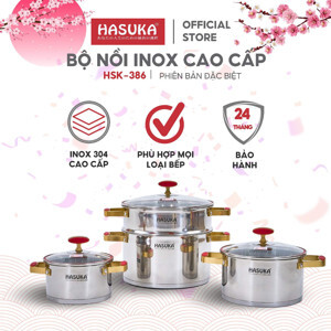 Bộ nồi Hasuka HSK-BN386 - Đáy 5 lớp