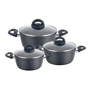 Bộ nồi hợp kim vân đá chống dính SmartCook 2355559