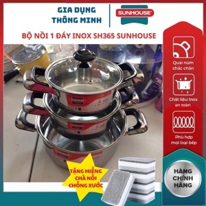 Nồi Sunhouse SH365 (SH-365VK) - Bộ 3 nồi Inox