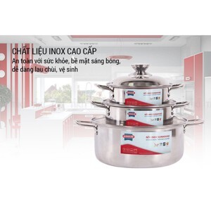 Bộ nồi inox 1 đáy Sunhouse SH224 - 3 nồi