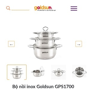 Bộ nồi inox 3 chiếc 3 đáy Goldsun GPS1700