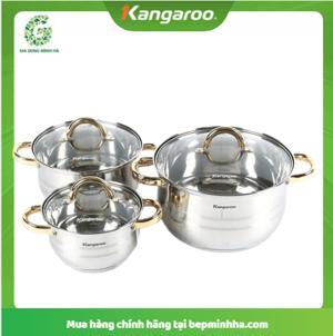 Bộ nồi Inox 3 chiếc 5 lớp cao cấp Kangaroo KG865 (KG-865)