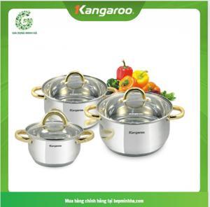 Bộ nồi Inox 3 chiếc 5 lớp cao cấp Kangaroo KG865 (KG-865)