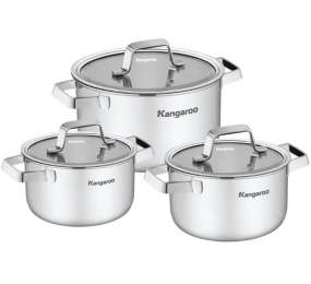 Bộ nồi Inox 3 chiếc size 16/20/24cm Kangaroo KG304IP1