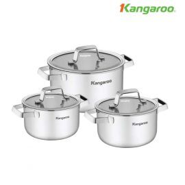 Bộ nồi Inox 3 chiếc size 16/20/24cm Kangaroo KG304IP1