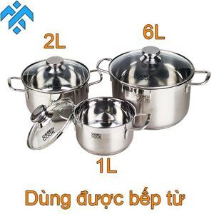 Bộ nồi Inox 3 đáy cao cấp Green Cook GCS06-T1