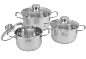 Bộ nồi Inox 3 đáy cao cấp Green Cook GCS06-T1