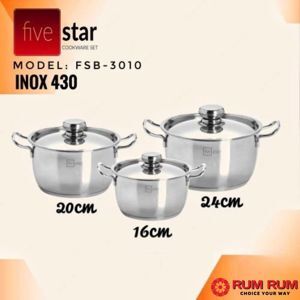 Bộ nồi inox 3 đáy FiveStar FSB3010