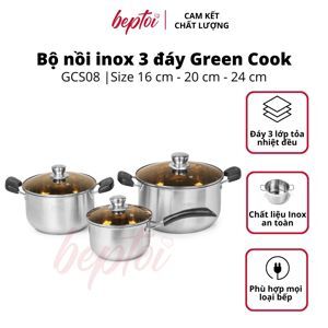 Bộ nồi inox 3 đáy Green Cook GCS08-T1