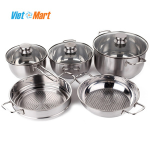 Bộ nồi inox 3 đáy nắp kính Fivestar FSB5002