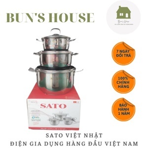 Bộ nồi inox 3 đáy Sato ST-BI323K