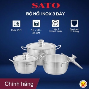 Bộ nồi inox 3 đáy Sato ST-BI323K