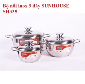 Bộ nồi inox 3 đáy Sunhouse SH335