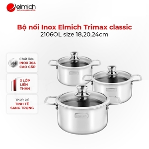 Bộ nồi Inox 3 lớp đáy liền Elmich Trimax classic 2106OL