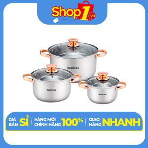 Bộ nồi inox 4 đáy Nagakawa NAG1306
