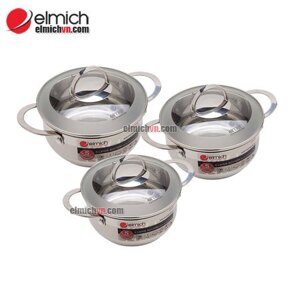 Bộ nồi inox 5 đáy Elmich Celestine 3 chiếc 18 - 24 - 28