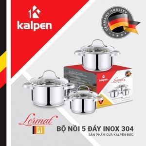 Bộ nồi inox 5 đáy Kalpen Lermat L1