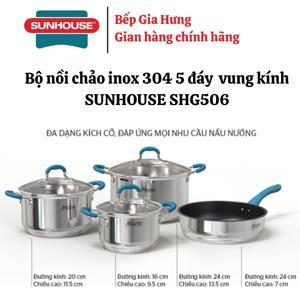 Bộ nồi inox 5 đáy Sunhouse Mama SHG506