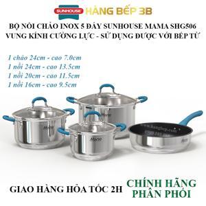 Bộ nồi inox 5 đáy Sunhouse Mama SHG506