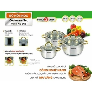 Bộ nồi inox 5 lớp Kangaroo KG866 (KG-866)