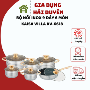 Bộ nồi inox 6 món Kaisa Villa KV-6618