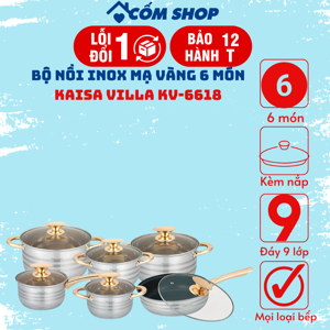 Bộ nồi inox 6 món Kaisa Villa KV-6618