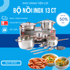 Bộ nồi Inox 8 món 12 chi tiết hiệu Kaisa Villa Model KV-6636