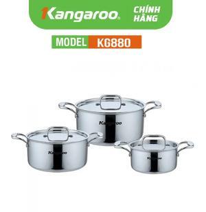 Bộ nồi Inox cao cấp 3 lớp Kangaroo KG880 - 3 nồi