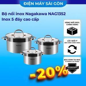 Bộ nồi inox cao cấp 5 đáy Nagakawa NAG1352