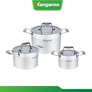 Bộ nồi inox cao cấp 5 lớp Kangaroo KG3CS2 - 3 nồi