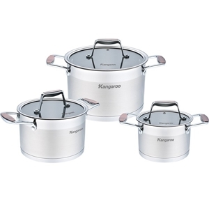 Bộ nồi inox cao cấp 5 lớp Kangaroo KG3CS2 - 3 nồi